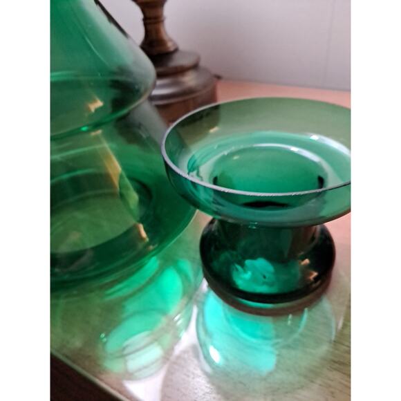 Copied - Elements Green Glass Tree Hurricane Candle Holder - Picture 3 of 4